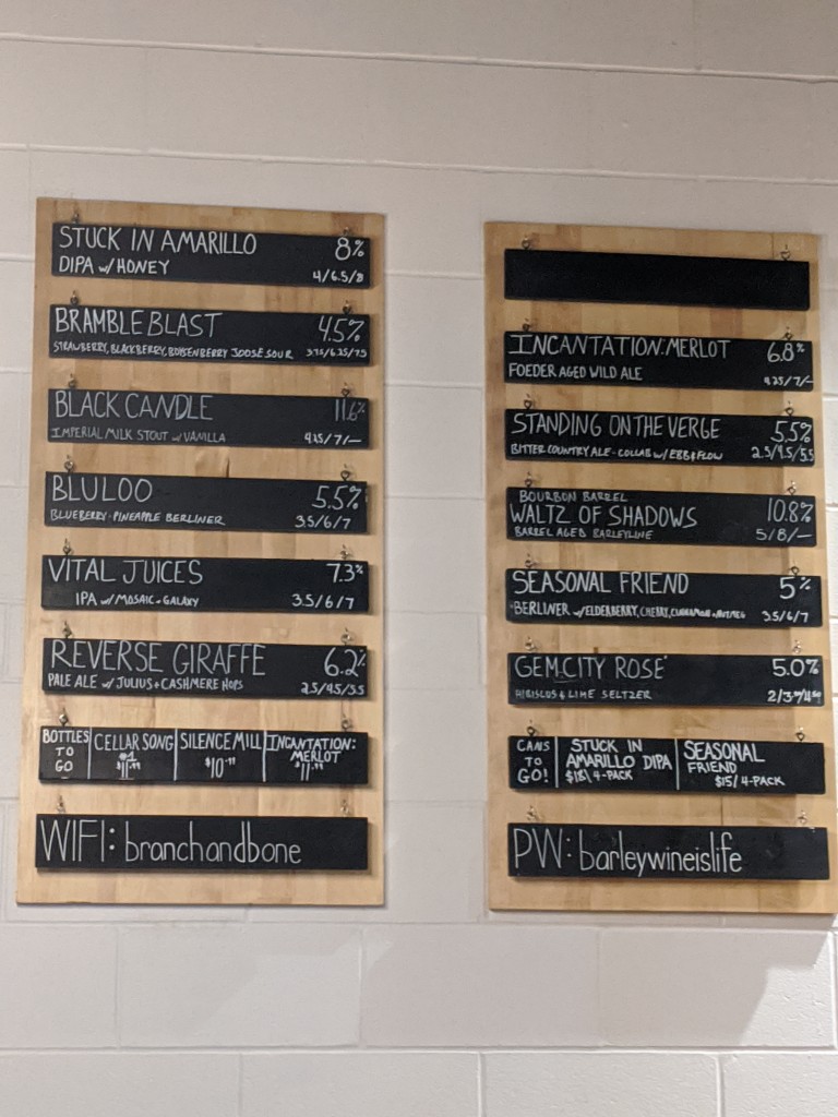 Branch and Bone Artisan Ales - Tap List 2019/11/30